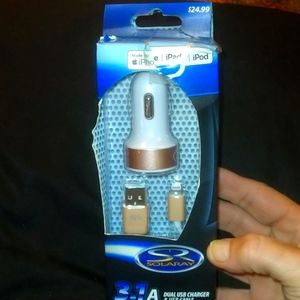 Iphone/Ipad/Ipod Dual USB Car charger & USB Cable